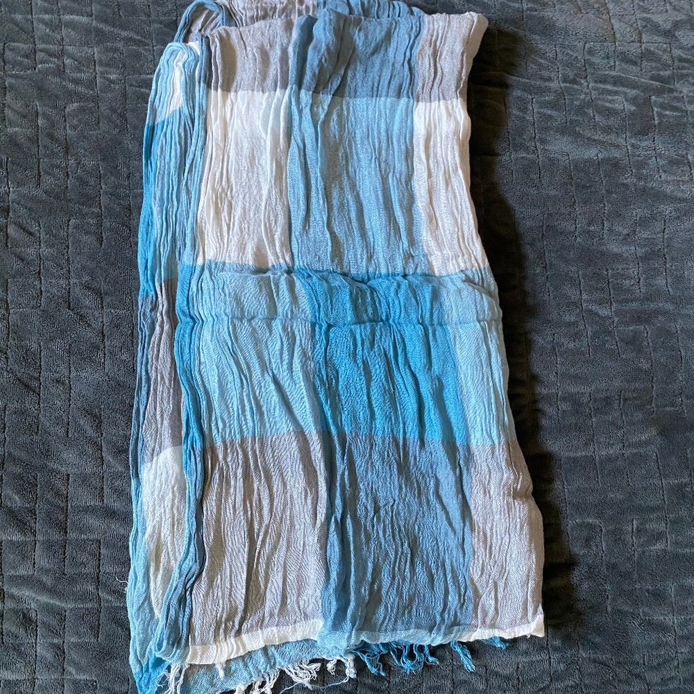Blue Plaid Scarf